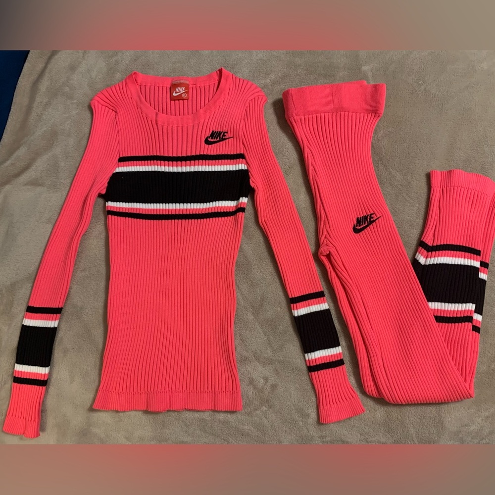 Hot Pink ribbed Nike sweater & pants set